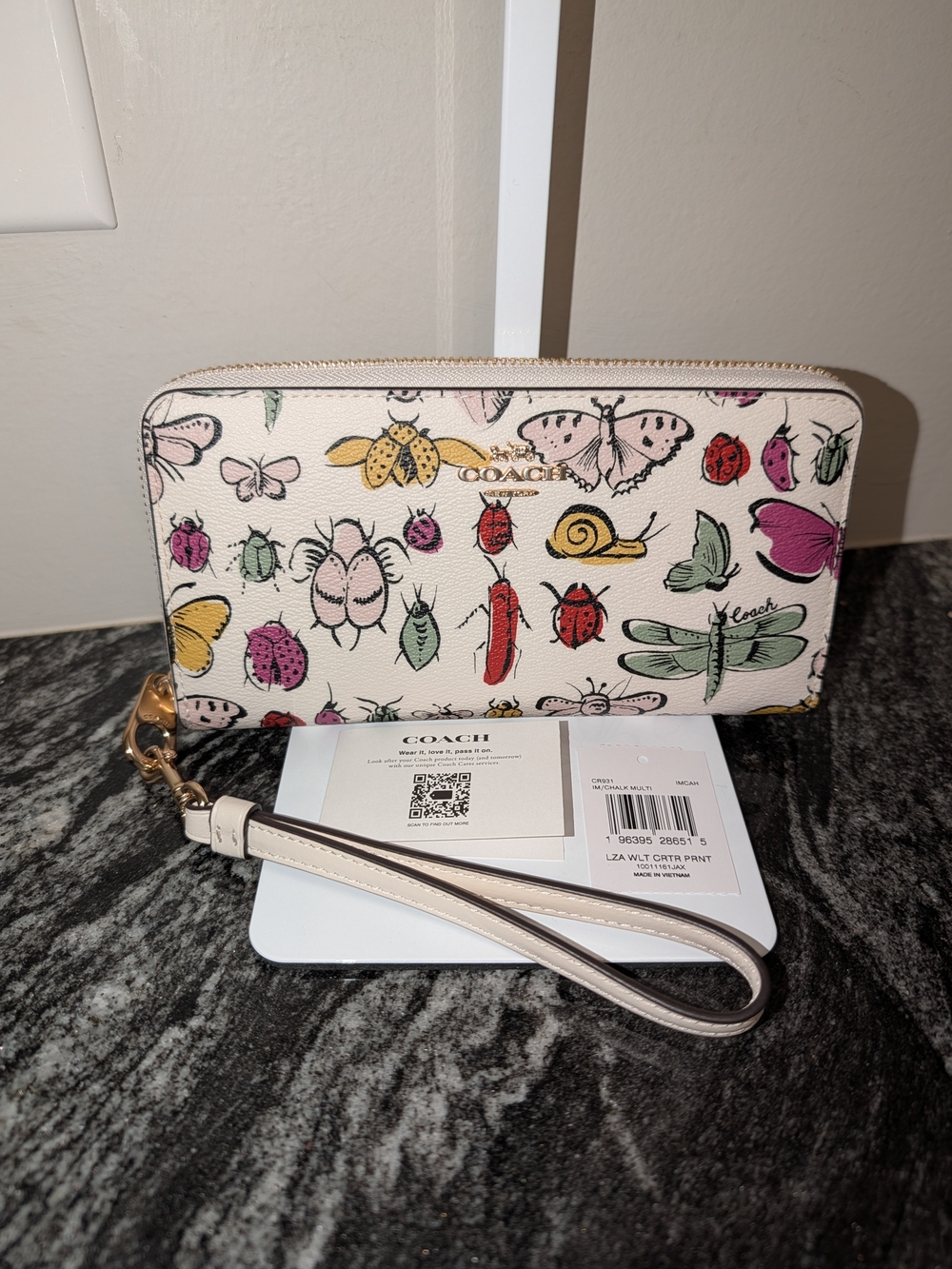Coach Long Zip Around Wallet with Creature Print, style CR931
